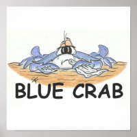 Blauwe krab afdrukken