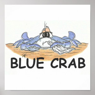 Blauwe krab afdrukken poster