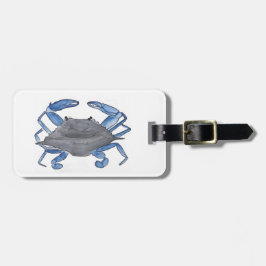 Blauwe krab  bagagelabel