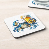 Blauwe krab bier onderzetter (Linkerzijde)