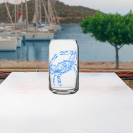  blauwe krab blikvorm glas