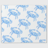  blauwe krab cadeaupapier (Vlak)