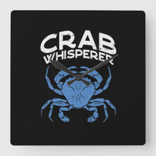 Blauwe krab - Crab Whisperer Vierkante Klok