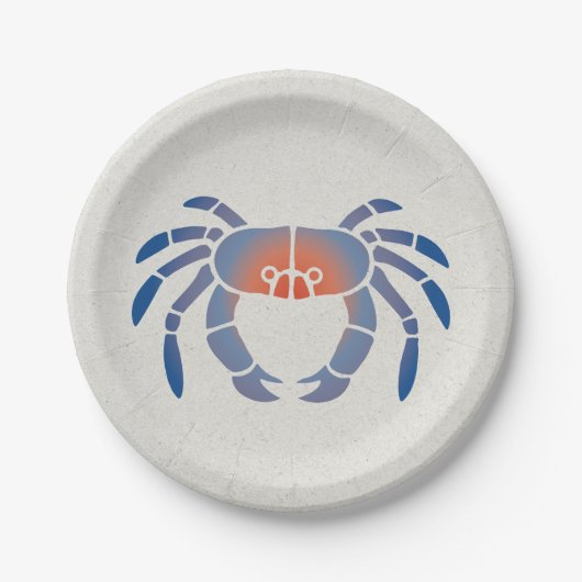 Blauwe krab Logo Papieren Bordje (Voorkant)