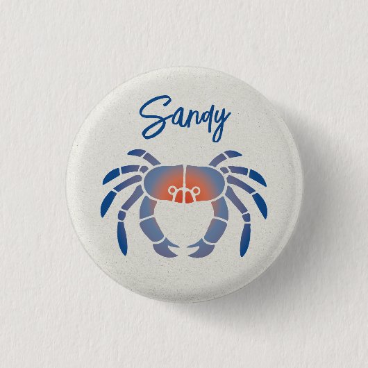 Blauwe krab Logo Ronde Button 3,2 Cm (Voorkant)