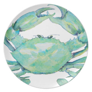 Blauwe krab melamine bord