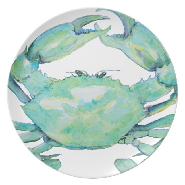 Blauwe krab melamine bord (Voorkant)