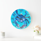 blauwe krab muur klok (Huis)