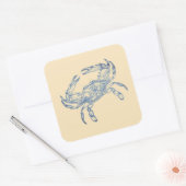  blauwe krab nr . 2 vierkante sticker (Envelop)