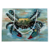 Blauwe krab op blauw large cadeautasje (Voorkant)