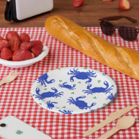 Blauwe krab papieren Borden