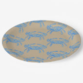  blauwe krab papieren bordje (Gekanteld)