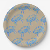  blauwe krab papieren bordje (Voorkant)