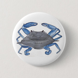 Blauwe krab ronde button 5,7 cm