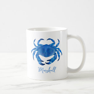 Blauwe Krab Schaaldier Strand Koffiemok