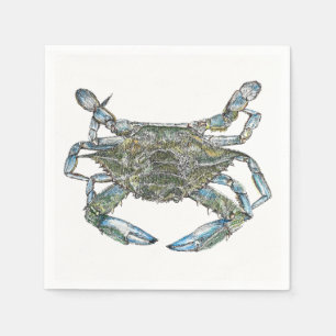 Blauwe krab servet