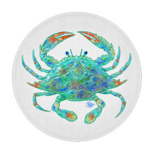 Blauwe krab snijvlak snijplank