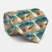 Blauwe krab stropdas (Opgerold)