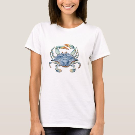 Blauwe krab t-shirt (Voorkant)