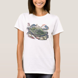 Blauwe krab T-shirt voor dames