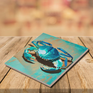 blauwe krab tegeltje