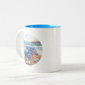 Blauwe krab tweekleurige koffiemok (Voorkant links)