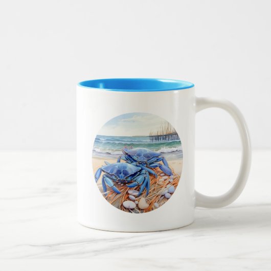 Blauwe krab tweekleurige koffiemok (Rechts)