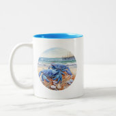Blauwe krab tweekleurige koffiemok (Links)
