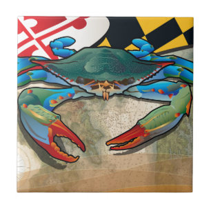 Blauwe krab van Maryland Tegeltje