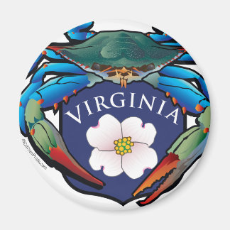 Blauwe krab Virginia Dogwood Blossom Crest Magneet