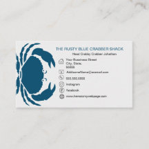 Blauwe Krab Vis en zeevruchten Zwart Wit Eenvoudig