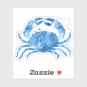 Blauwe krab waterverf illustratie sticker