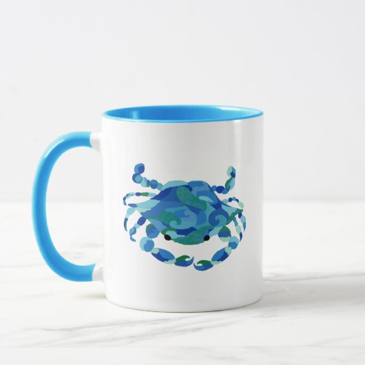 Blauwe krab Waterverf Koffie-Mok Mok (Links)