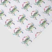 Blauwe krab Waterverf Pattern Beach Tissuepapier (Detail)