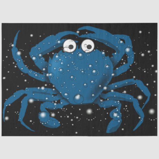 Blauwe Krab Weefsel/Decoupage Papier (Voorkant)