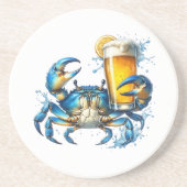Blauwe krab zandsteen onderzetter (Voorkant)