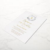 blauwe krans Dop Folie Uitnodiging (Gedraaid)