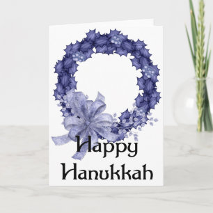 Blauwe Krans Happy Chanukah Wenskaart 1 Feestdagen Kaart