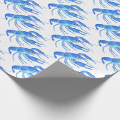 Blauwe kreeft cadeaupapier (Hoek)
