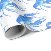 Blauwe kreeft cadeaupapier (Rol Hoek)