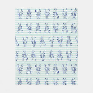 blauwe kreeft fleece deken