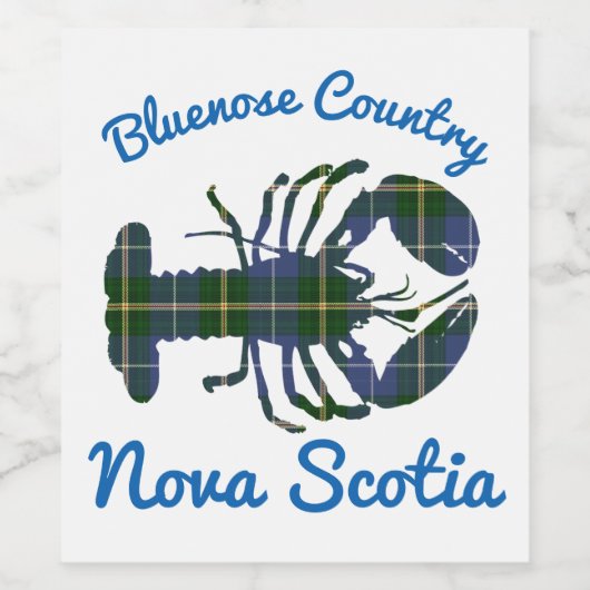 Blauwe kreeft Land Nova Scotia wijnetiket Wijn Etiket (Enkel label)