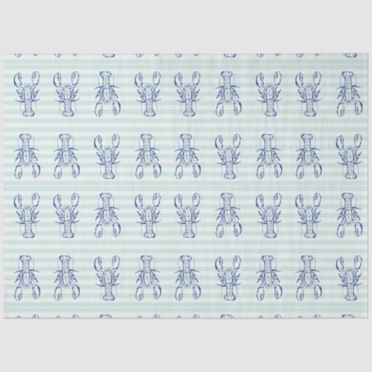 blauwe kreeft tissuepapier (Voorkant)