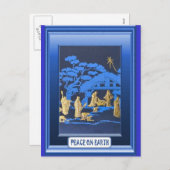 Blauwe kribbe scene feestdagenkaart (Voorkant / Achterkant)