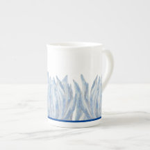 Blauwe krijtstokken op een Bone China-Mok