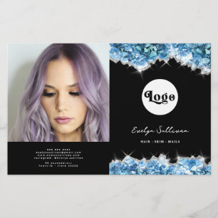 Blauwe kristallen bifold brochure