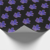 Blauwe kristallen patroon cadeaupapier (Hoek)