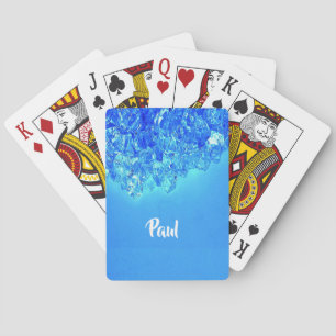 Blauwe kristallen pokerkaarten