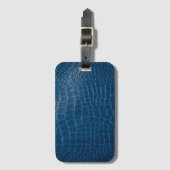 Blauwe krokodillederafdruk bagagelabel (Voorkant (verticaal))