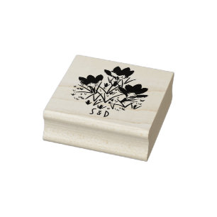 Blauwe Krokus Houten Stempel
